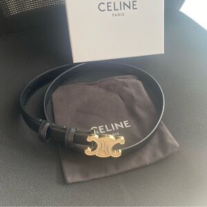 Celine Womens Black Belt 80